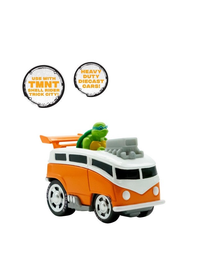 Teenage Mutant Ninja Turtles سلاحف النينجا المراهقون، مجموعة راكبي القذائف المصنوعة من المعدن 1:64، تصميم كلاسيكي، ليو، راف، دوناتيلو، وميكي، للأعمار 3 سنوات فما فوق - Image 2