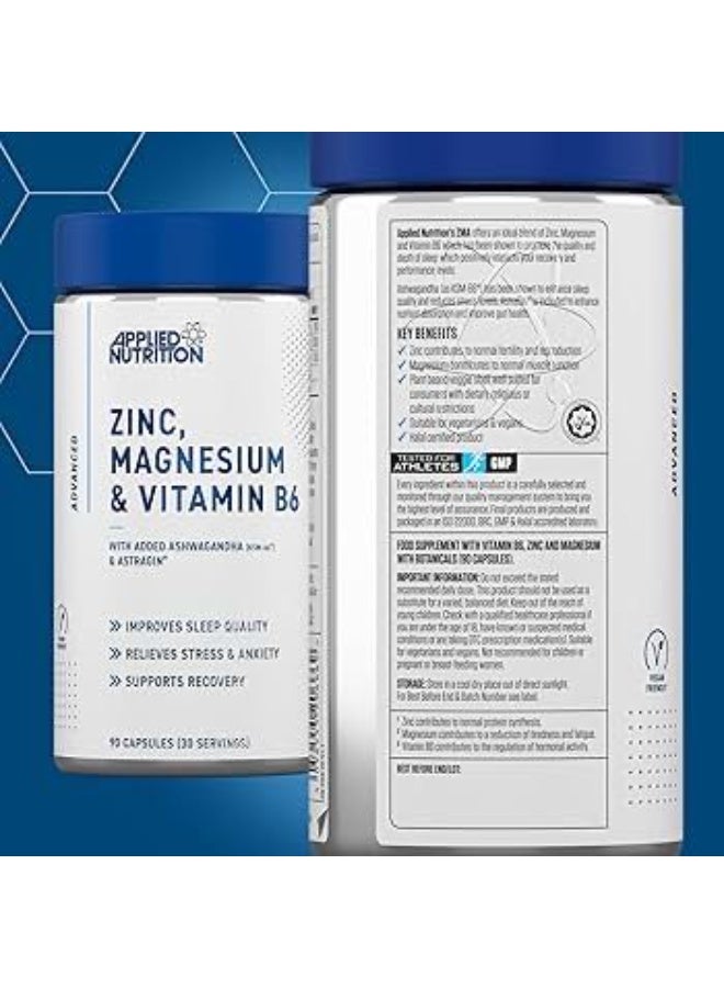 Applied Nutrition ZMA ZINC, MAGNESIUM & VITAMIN B6, 30S, 90 Caps - Image 2
