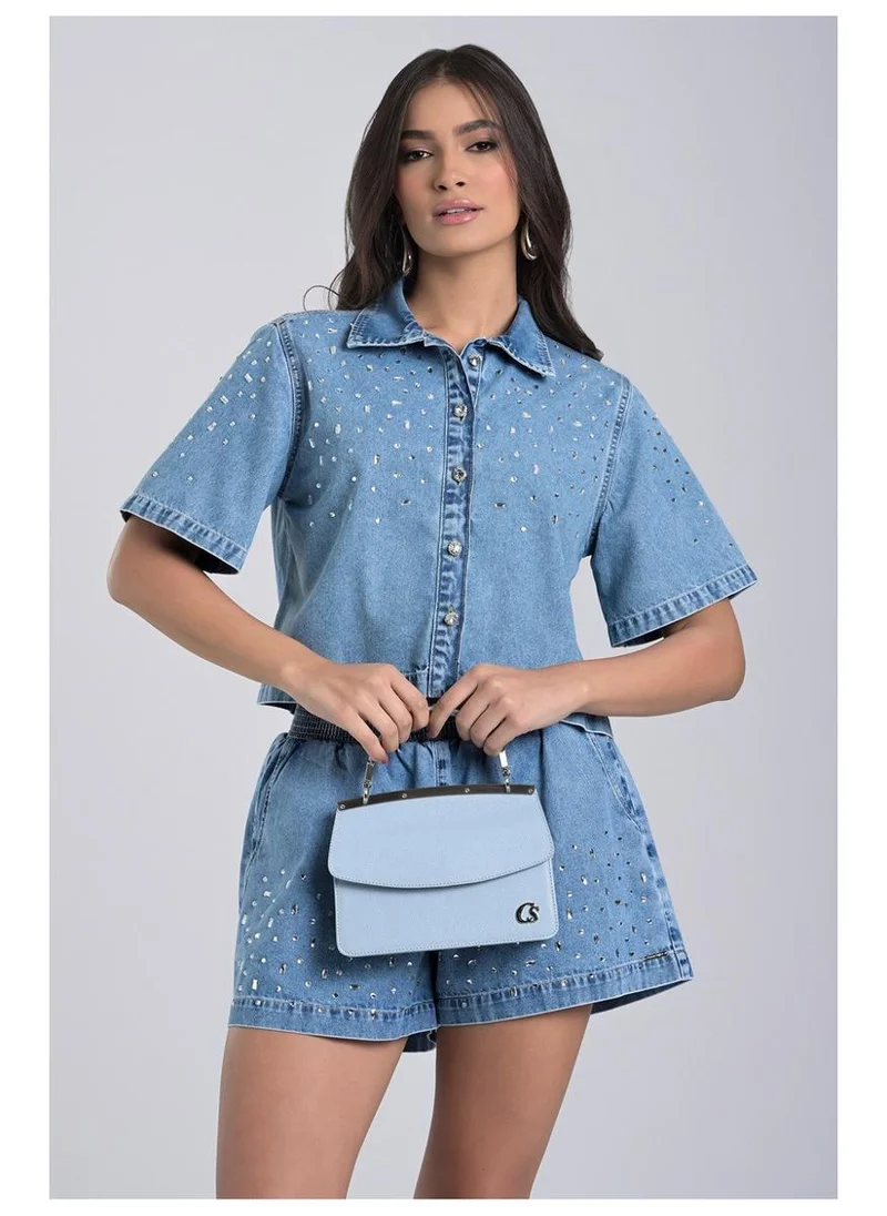 Carmen Steffens  Sky Blue Double-Sided Leather Bag for Women | Best Price UAE