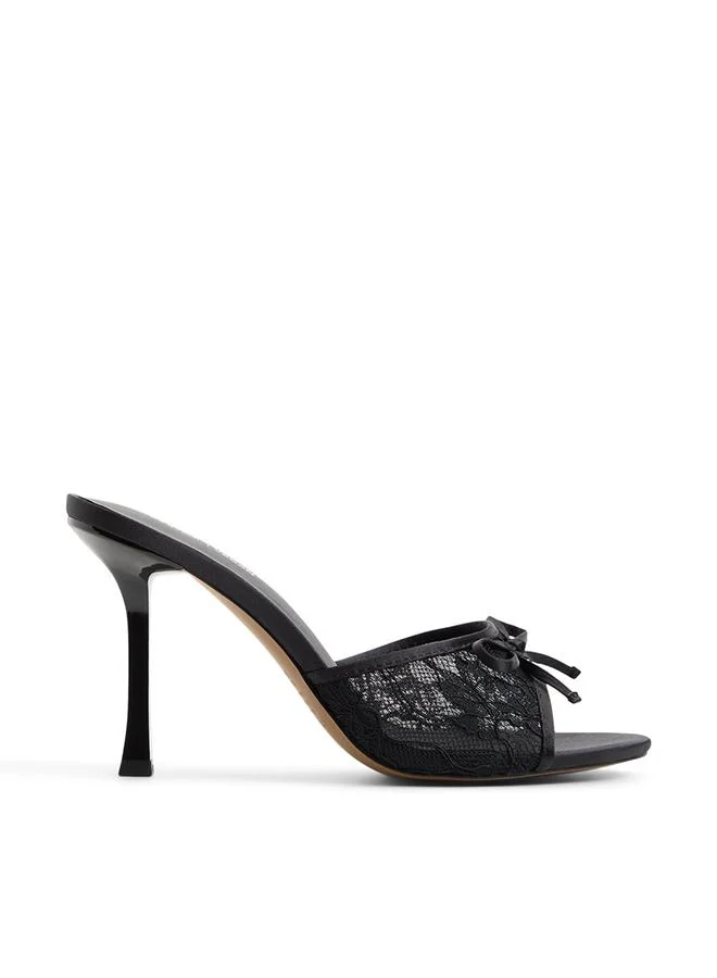 Juniee Ladies Black Heeled Sandals