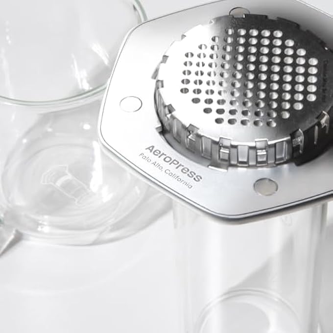 AeroPress Premium Coffee Maker 10 Oz Borosilicate Glass  Aluminum Built Includes Scoop And Filters Manual Press Clear Color - Image 3