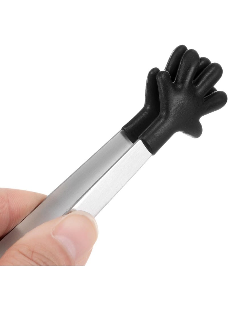 Compact Silicone Tip Mini Tongs 13 cm – Stainless Steel Kitchen Serving Tool for Ice, Candy, Sugar, Fruits, and Buffet Snacks-random color - Image 3