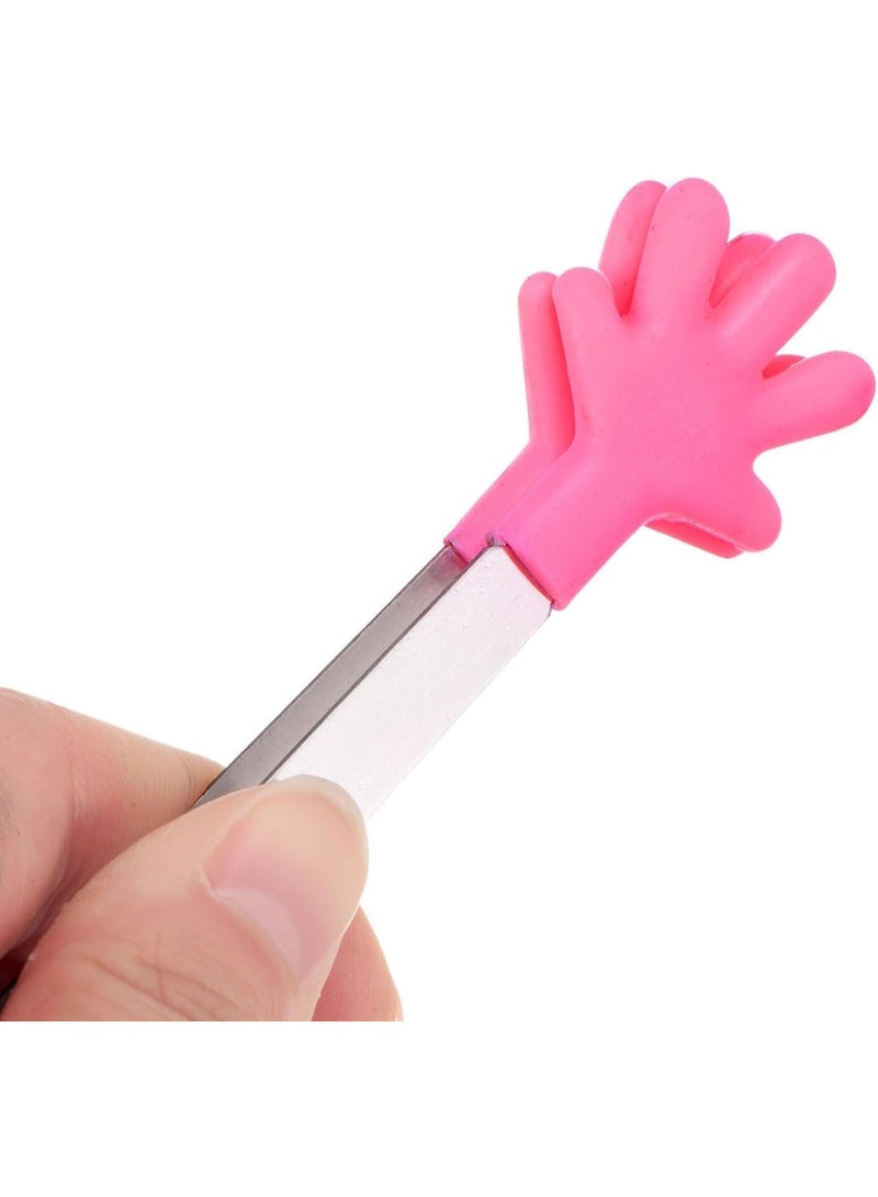 Compact Silicone Tip Mini Tongs 13 cm – Stainless Steel Kitchen Serving Tool for Ice, Candy, Sugar, Fruits, and Buffet Snacks-random color - Image 4