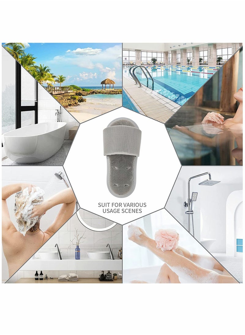 SYOSI - Shower Foot Scrubber, Soft Silicone Bristles with Non-Slip Suction Cups - Cleans, Smooths, Exfoliates & Massages Your Feet Without Bending, Improve Circulation & Soothes Tired Feet (1PCS Gray) - Image 1
