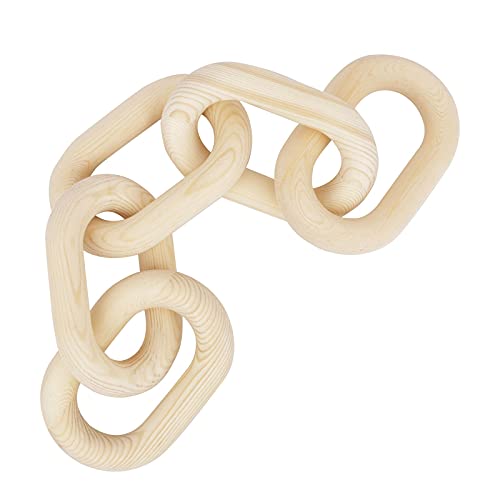 HMASYO Wood Chain Link Decor, 5-Link Wooden Decorative Chain Home Decor Accents, Coffee Table Decor, Shelf Decor Aesthetic, Bookshelf Table Decorative Objects for Living Room, Housewarming Gifts - Image 1