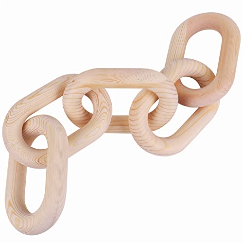 HMASYO Wood Chain Link Decor, 5-Link Wooden Decorative Chain Home Decor Accents, Coffee Table Decor, Shelf Decor Aesthetic, Bookshelf Table Decorative Objects for Living Room, Housewarming Gifts - Image 4