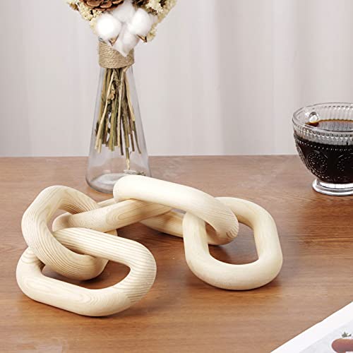 HMASYO Wood Chain Link Decor, 5-Link Wooden Decorative Chain Home Decor Accents, Coffee Table Decor, Shelf Decor Aesthetic, Bookshelf Table Decorative Objects for Living Room, Housewarming Gifts - Image 5