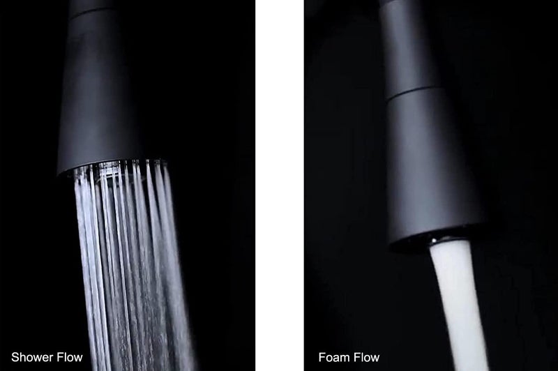 SPAZIO Topaz Brass Sink Cock TapSink Faucet with Black 360 Degree Flexible Silicon Swivel Spout Dual Flow Pattern HotCold Water for Kitchen Sink Wash Basin Chrome Finish with Wall Flange - Image 5