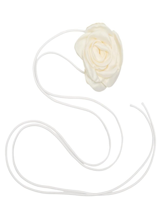 Mormchlots Vintage Flower Choker Necklace,Adjustable Lace-up Design Necklaces Handmade Camellia Rose Necklace,Elegant Neck Jewelry for Weddings/Parties/Holiday(White) - Image 1