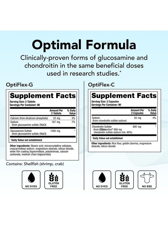 Theralogix OptiFlex Complete - 90-Day Supply - Glucosamine & Chondroitin Supplement - Support Healthy Joint Function - Joint Supplements for Women & Men - NSF Certified - 180 Caps & 180 Tabs - Image 2