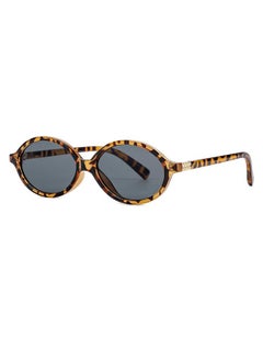 Retro Oval Sunglasses For Women Vintage Fashion 90S Small Oval Frame Sun Glasses Oval Eyeglasses (Tortoise/Grey)