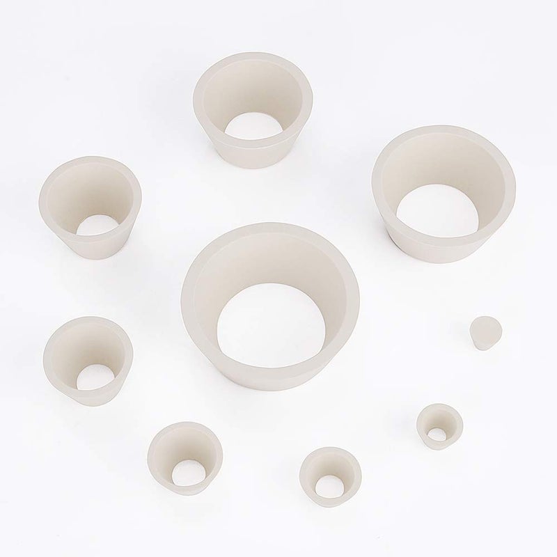 Labasics Filter Adapter Cones, Durable Tapered Collar Rubber Stopper Buchner Funnel Flask Cones Adapter Set, Wear Resistance Smooth Surface, Pack of 9, White - Image 1