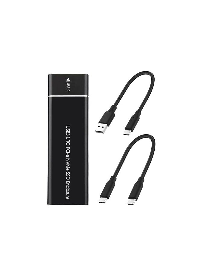 Generic NVME M.2 to Type-C USB3.1 10Gbps Aluminum External Solid State Drive Adapter Enclosure for 2280 2260 2242 2230 PCI-E M2 M-Key SSD, USB Type C Converter Case  - Image 1