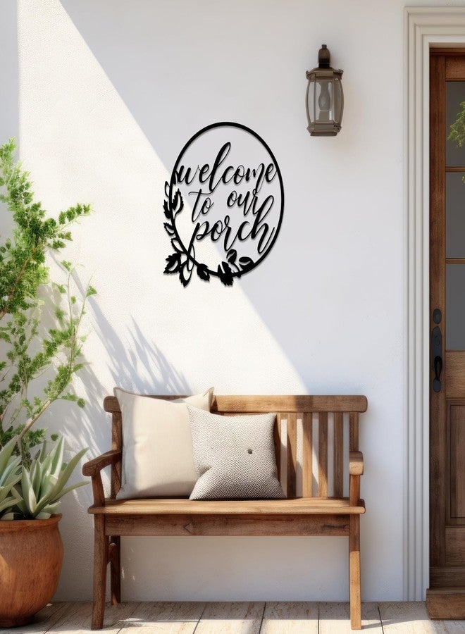 Hotop Welcome to Our Porch Metal Sign Black 11.8 Inch Wall Hanging Decor for Kitchen Farmhouse Home Office Wall Outdoor Decoration Supplies - Image 5