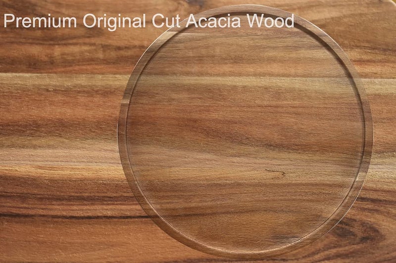 AUAM 10" Acacia Wood Lazy Susan Organizer Kitchen Turntable for Cabinet Pantry Table Organization,2 Pack - Image 4