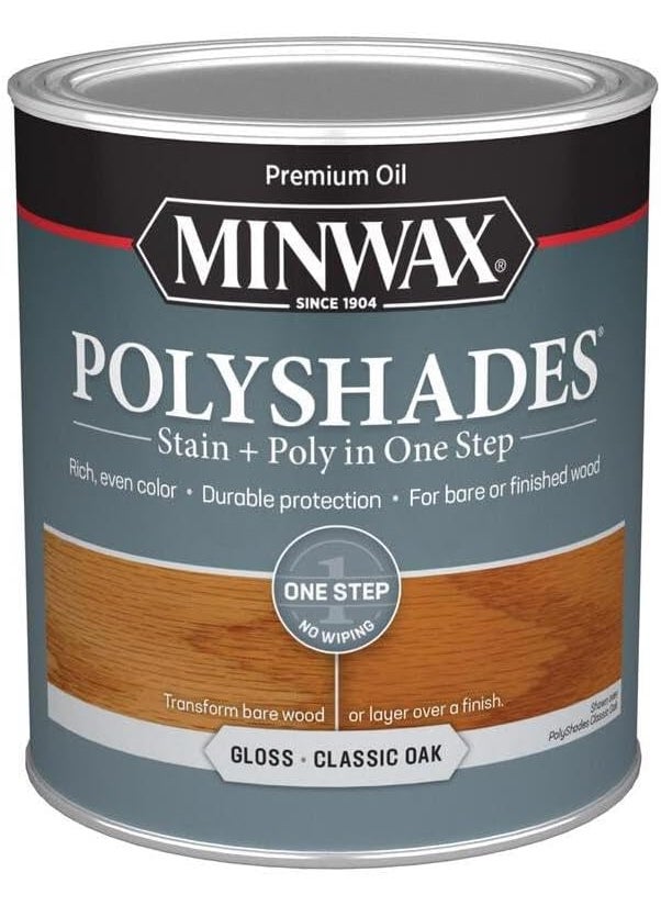 Minwax 1 qt Minwax 61470 Classic Oak PolyShades Wood Stain and Polyurethane Gloss  - Image 4