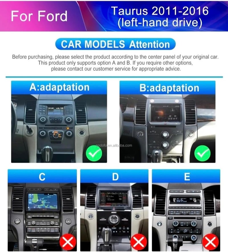 Vierex Android Car Stereo For Ford Taurus  (2011–2016), 2+32GB, GPS Navigation, Wireless CarPlay & Android Auto, WiFi, Bluetooth, DSP, Backup Camera, 4-Core Touchscreen - Image 4