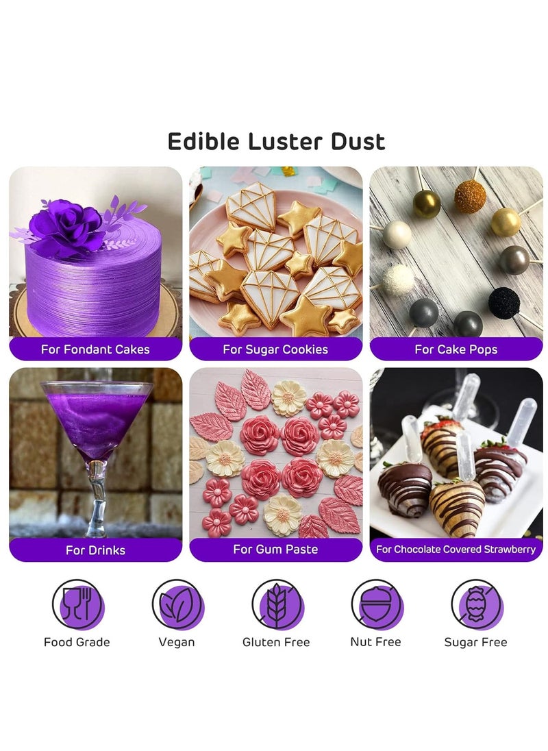 15G Baking Craft Glitter Metallic Powder Decoration for Cake Topper Accessories, DIY Crafting