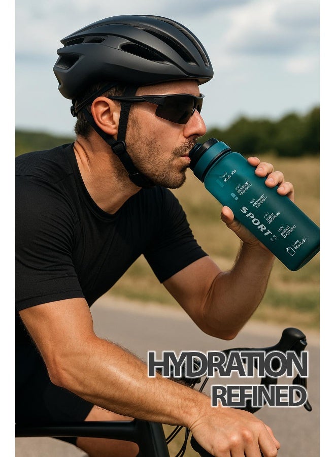 توشيونيكس زجاجة مياه رياضية تحفيزية سعة 1000 مل مع علامات زمنية، وغطاء يعمل بلمسة واحدة، وقشة مدمجة قابلة للطي، ومقبض حمل واحد وغطاء غير قابل للانزلاق - خالية من مادة BPA، وغطاء مانع للتسرب، وصديقة للبيئة، مصنوعة من البلاستيك، وقابلة لإعادة الاستخدام، وزجاجة مياه تذكيرية للشرب للبالغين والأطفال في المدرسة والمكتب والترطيب اليومي والصالة الرياضية واللياقة البدنية والأنشطة الخارجية والرياضة والسفر، زجاجة سعة 32 أونصة - Image 3