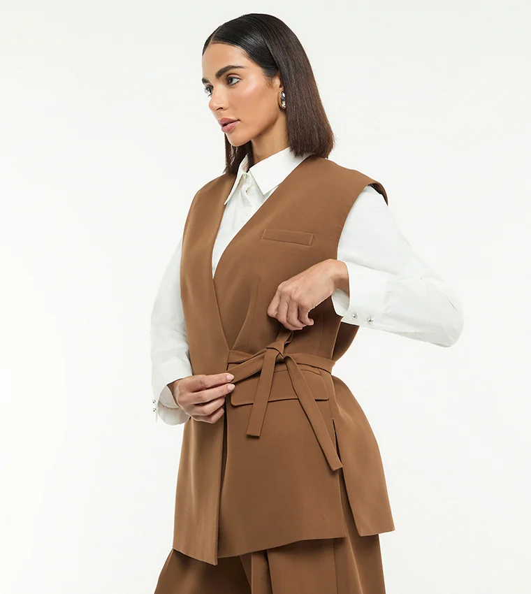 Bcbg BCBG SLEEVELESS OVERSIZED WRAP VEST