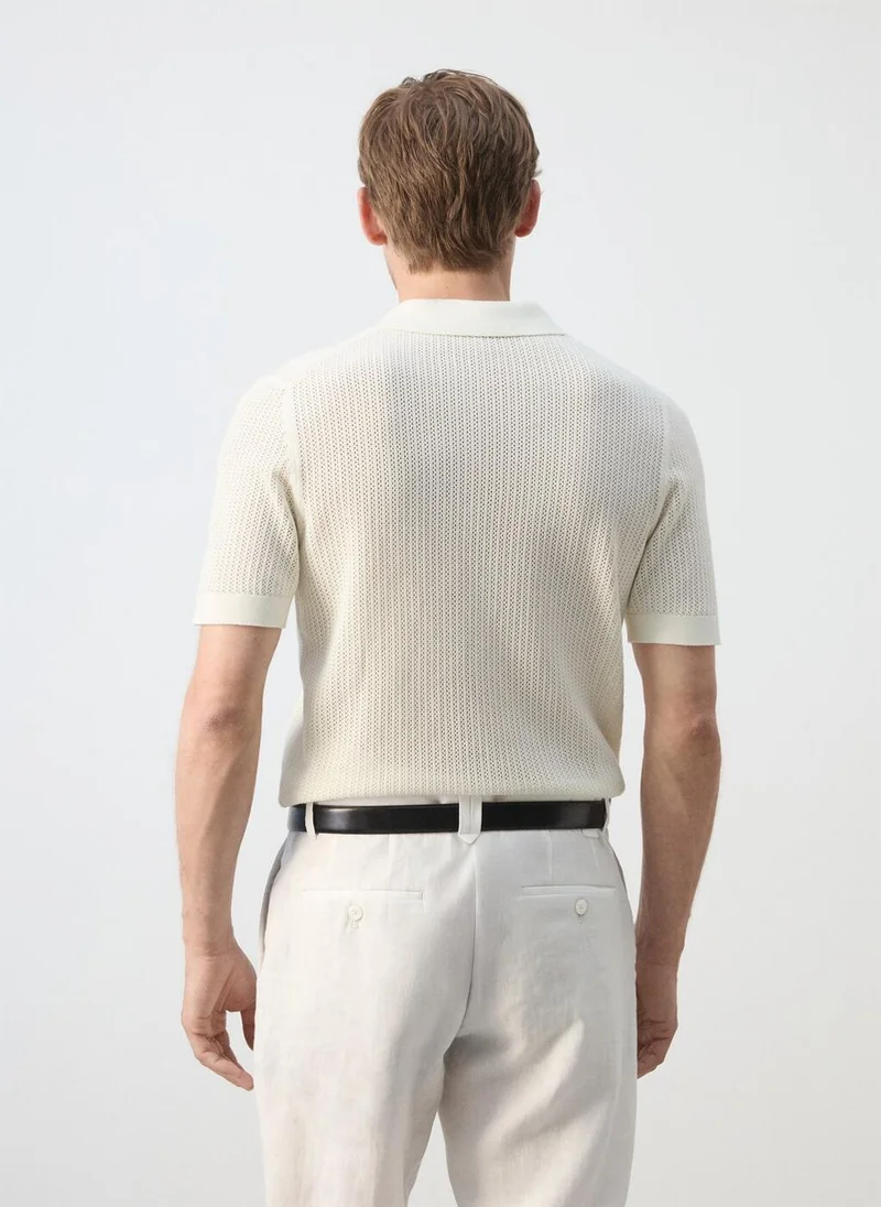 مانجو مان Open-Knit 100% Cotton Polo