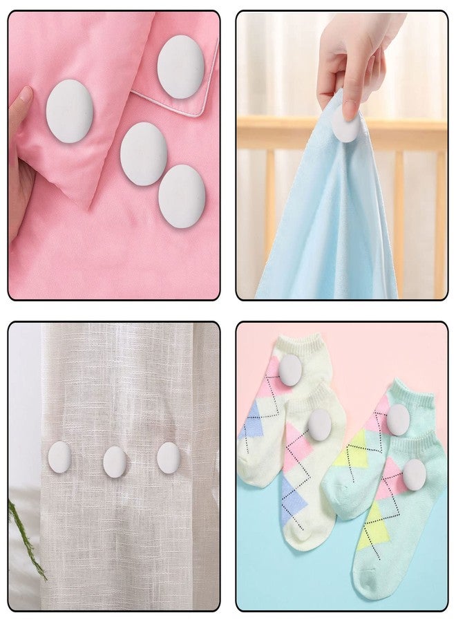 Potanro Duvet Cover Clips 12 Pcs Duvet Pins Comfortable Duvet Holder Clips, Duvet Button Fasteners Keeps Comforter from Shifting(White) - Image 3