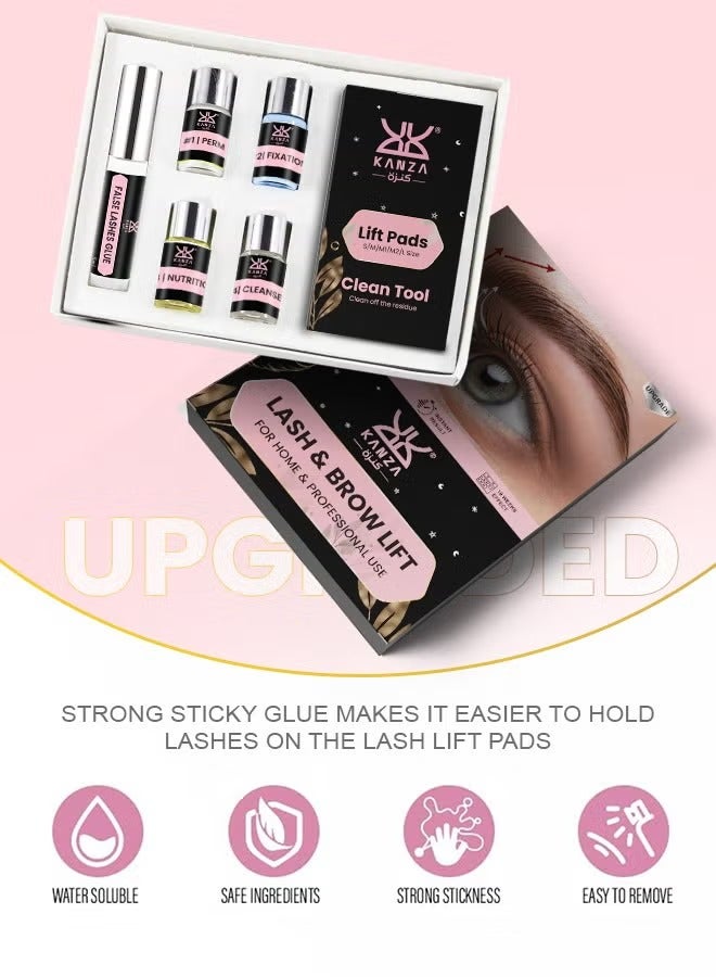 Kanza مجموعة تصفيح الحواجب، مجموعة تصفيح الحواجب، مجموعة الرموش والحواجب 2 في 1، مجموعة أدوات تجعيد احترافية شبه دائمة للاستخدام المنزلي والمهني، مجموعة أدوات الحواجب والرموش للنساء - Image 3