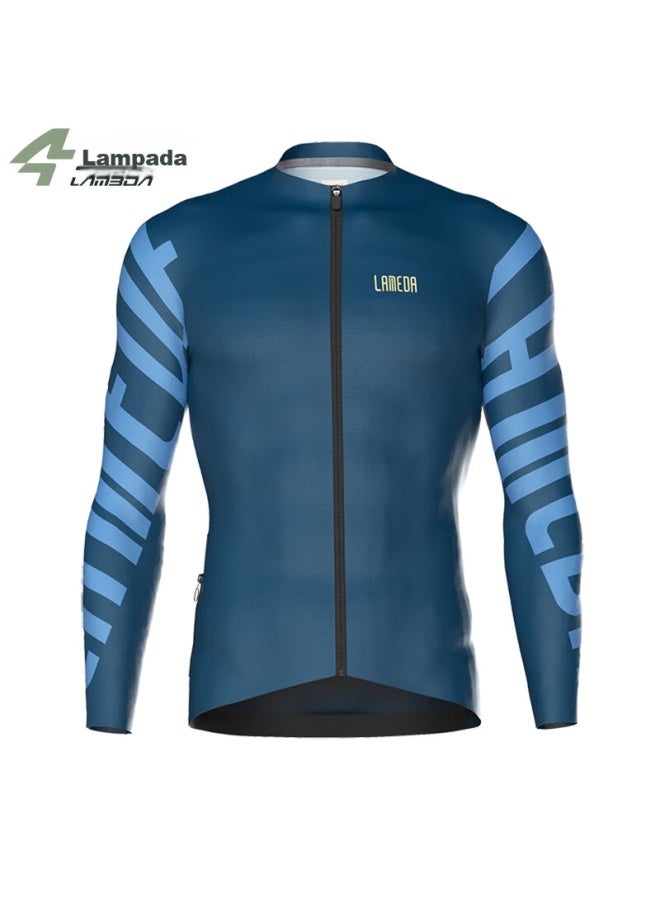 Lampada Lanpada Professional Tight-fitting Men's Road Bike Cycling Jersey, Long-sleeve Top, Spring And Autumn Bicycle Wear, Ocean Blue, M - Image 3
