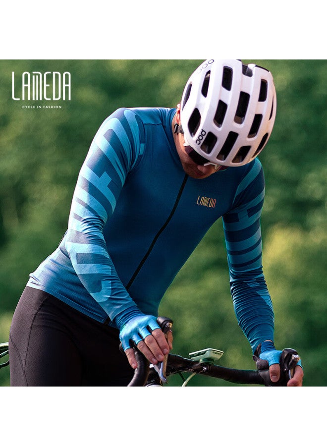 Lampada Lanpada Professional Tight-fitting Men's Road Bike Cycling Jersey, Long-sleeve Top, Spring And Autumn Bicycle Wear, Ocean Blue, M - Image 1