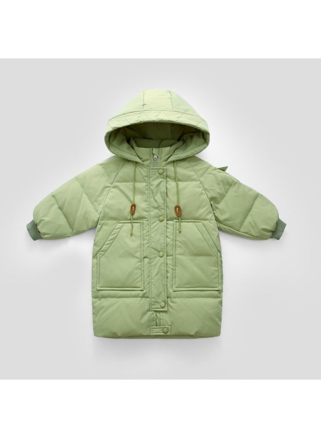 Winter New Men Women Children Kids Thickened Warm White Duck Down Feather Long Coat