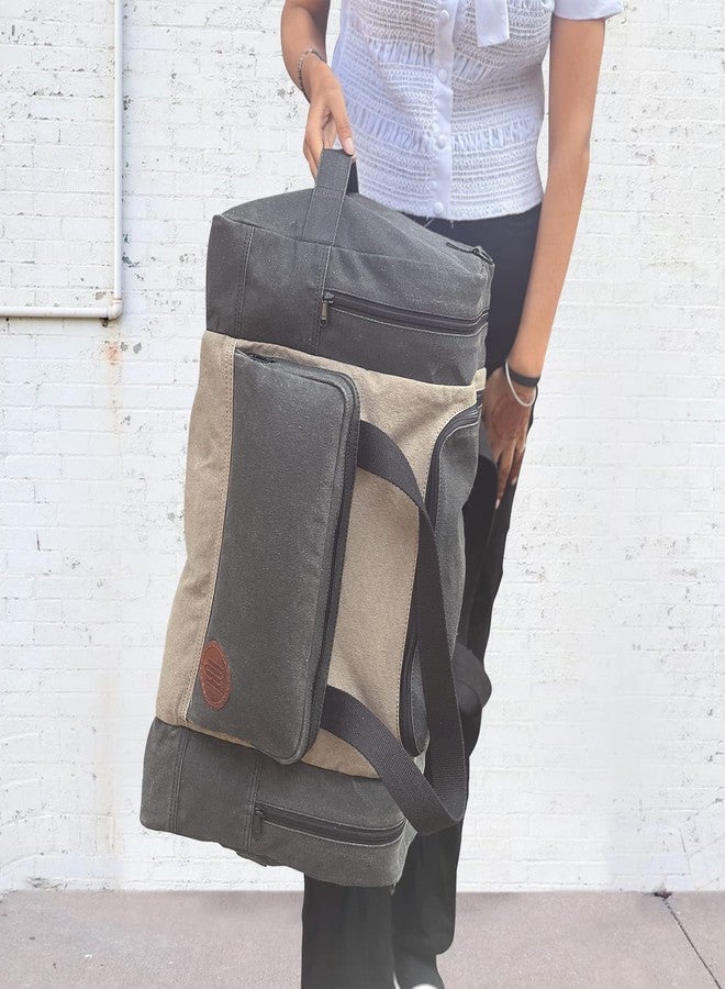 Mona B 35L Travel Duffle Bag for Men and Women with Adjustable Shoulder Strap - Black - Image 3