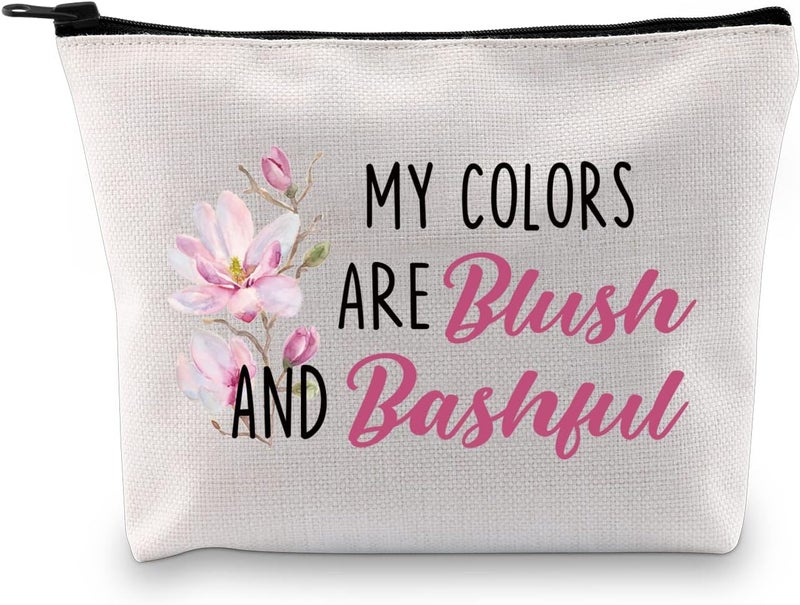 XYANFA My Colors are Blush and Bashful 80s inspired movie makeup bag ouiser boudreaux gift Smagolias zipper pouch (Bashful)