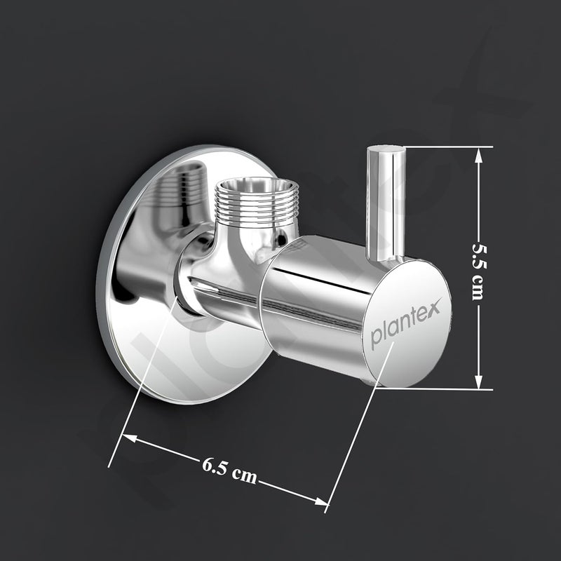 Plantex Angle Cocke for BathroomAngle Tap with Wall Flange and Teflon Tape Pack of 4 Chrome - Image 2