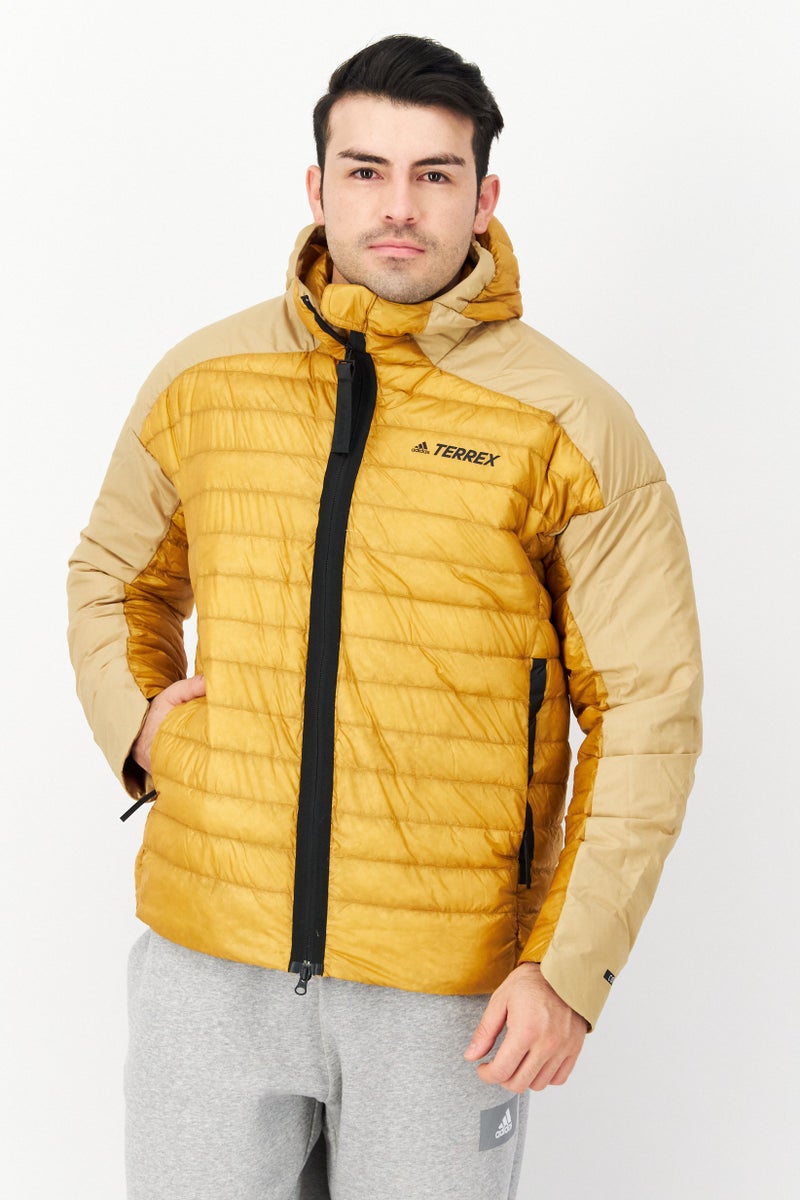 Adidas Men Sportswear Fit Outdoor Puffer Jacket, Mustard - Image 1
