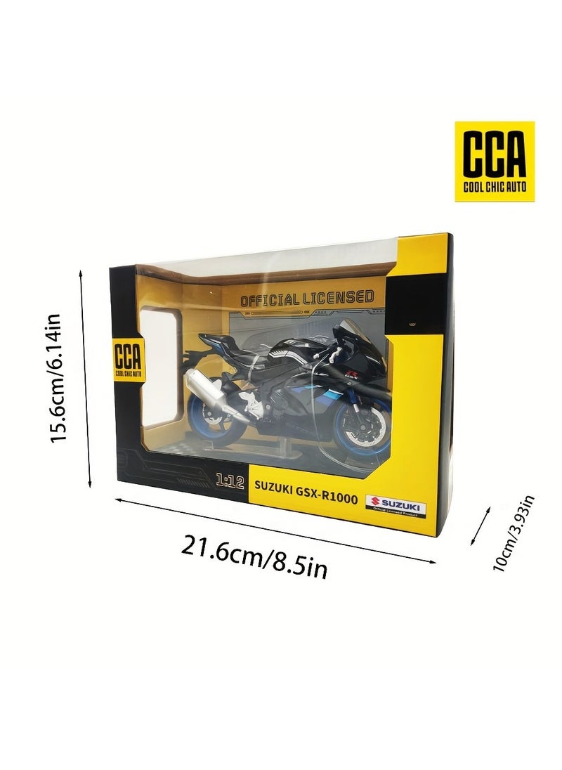 CCA - 1:12 GSX-R1000 Motorcycle Model, Street Car Off-Road Motorcycle Decoration, Toy Car,Cool Chic Auto Collectible Toy Gift - Image 1