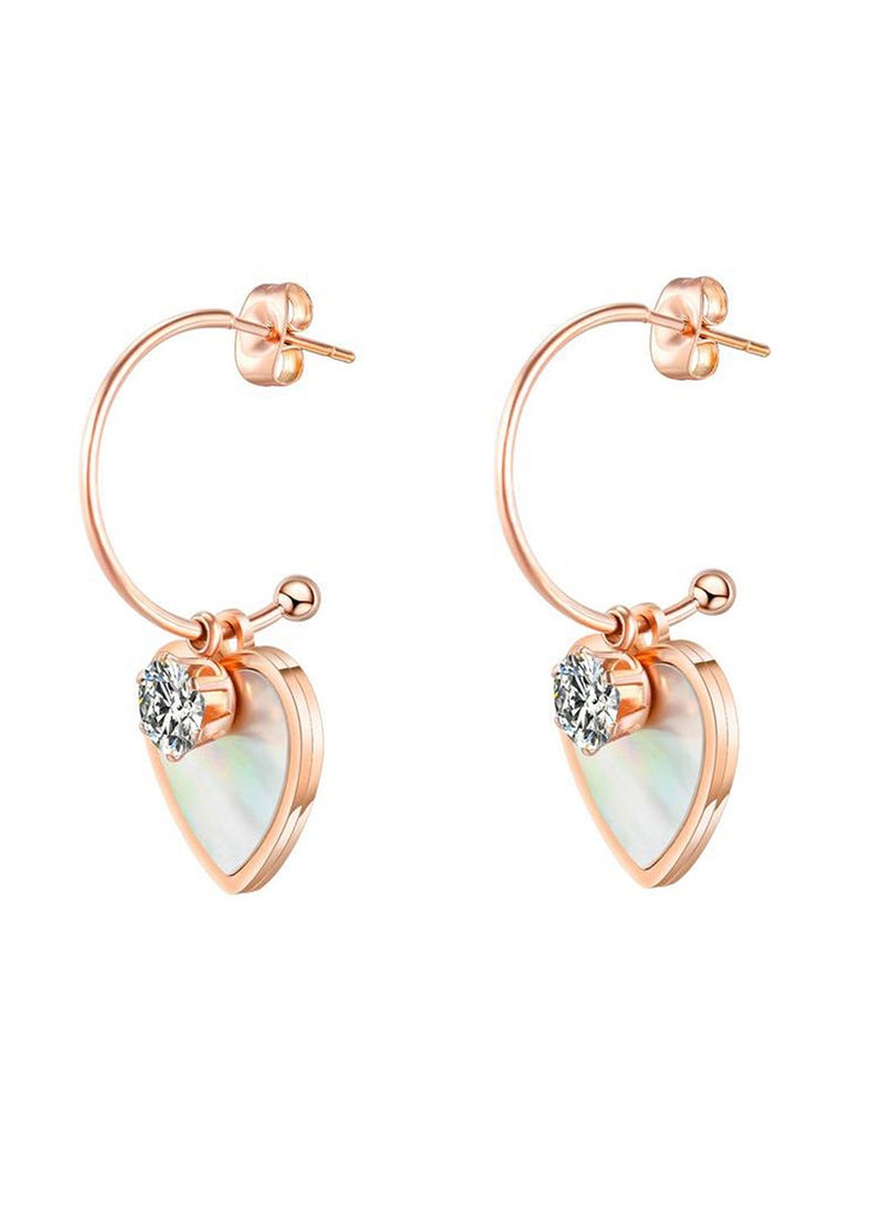 Lee Cooper - Women's Stainless Steel Rose Gold Earrings - LC.E.01077.420 - Image 1