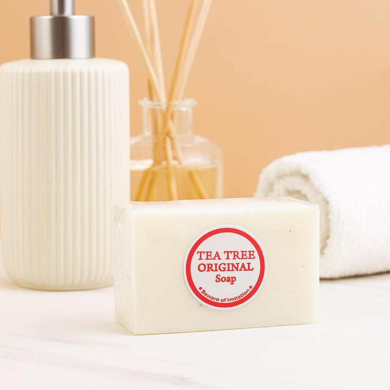 Relumins Original Tea Tree Soap Bar for AcneProne and Oily Skin 120g Deep Cleansing Face Body Bar with Tea Tree and Vitamin E Helps Remove Impurities and Refresh Skin x 5 Bars - Image 5