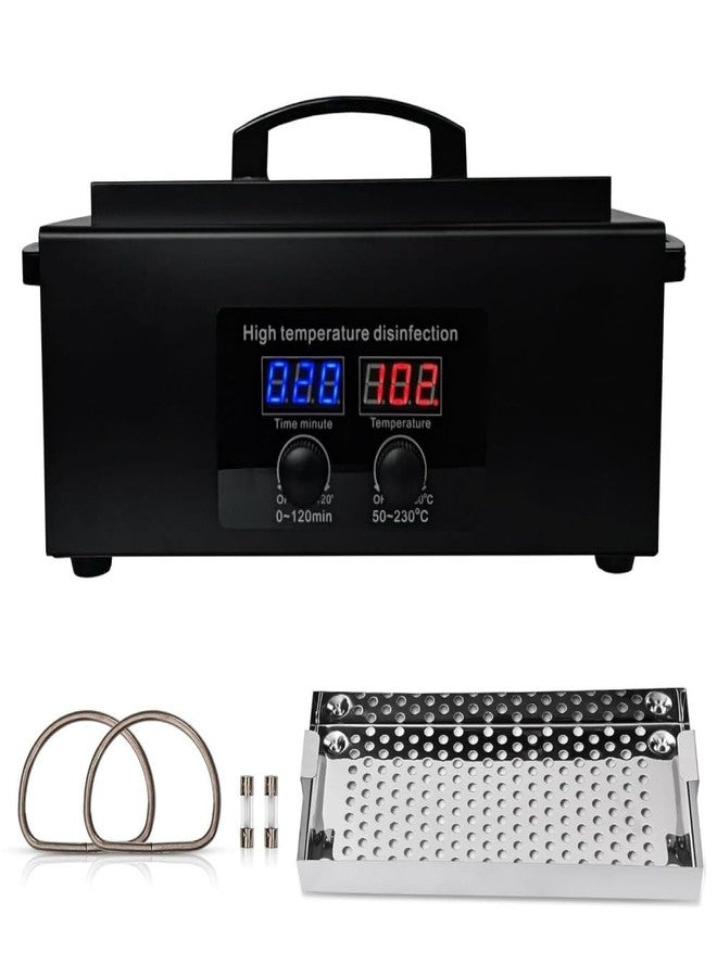 JOSBES Tool Sterilizers, High temperature sterilization up to 230°C Time Setting, for Nail Salons Dental Clinics Hair Cutting Tools and Daily Household Use Black - Image 1