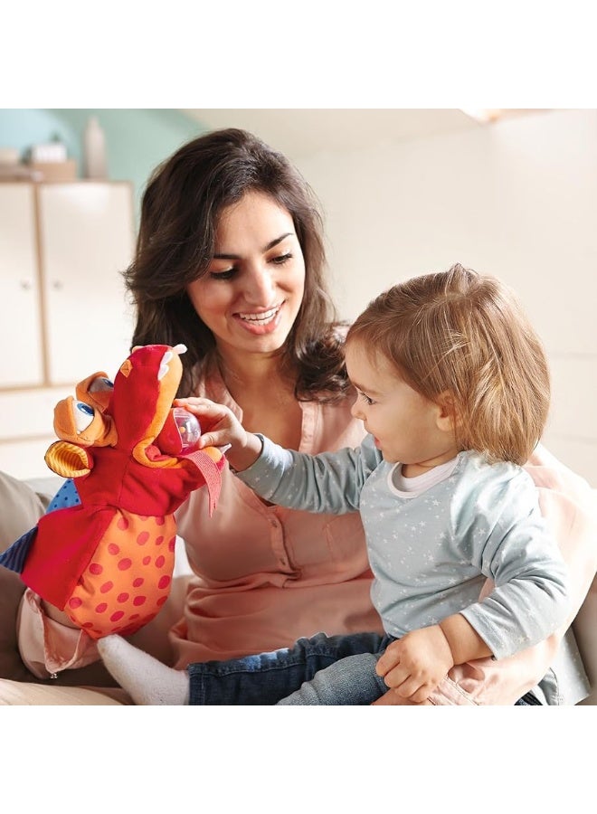 HABA HABA Glove Puppet Eat it Up Dragon - Hand Puppet with Belly Bag to Eat Small Objects  - Image 3