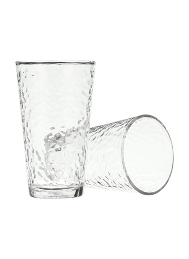 Crazy Boss 6pc Glacier Highball Glass Set (300ml) – Hammered Texture Drinking Glasses – Aesthetic Glassware for Juice, Water & Cocktails - Image 3