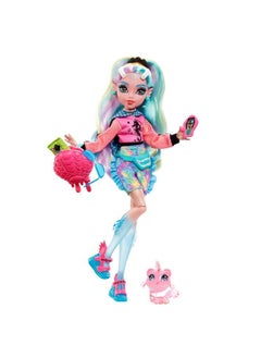 MONSTER HIGH Lagoona Blue Fashion Doll With Colorful Streaked Hair Signature Look Accessories & Pet Piranha  - Image 1