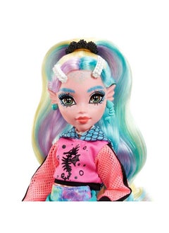 MONSTER HIGH Lagoona Blue Fashion Doll With Colorful Streaked Hair Signature Look Accessories & Pet Piranha  - Image 5