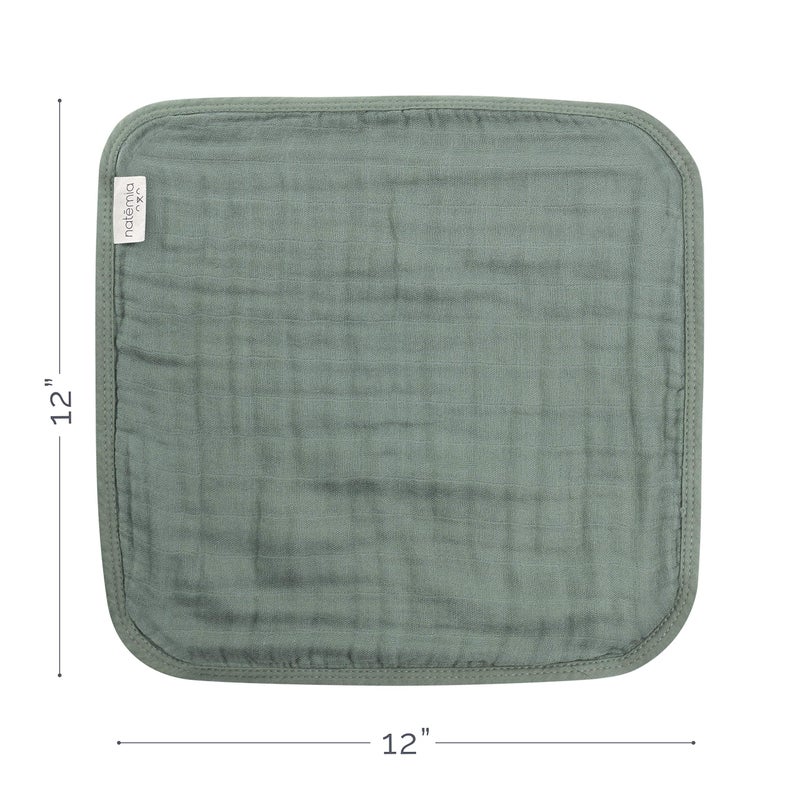 Natemia مناديل استحمام ناتيميا للأطفال حديثي الولادة - مناديل فاخرة للأطفال، فائقة الامتصاص وناعمة للغاية مصنوعة من الرايون من الخيزران، 6 طبقات من مناديل الاستحمام للبنات والأولاد، مجموعة مكونة من 5 قطع - Image 2