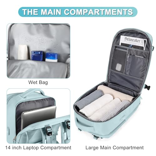 coofay Large Personal Item Travel Backpack For Women Men Airline Approved Carry On Backpack Flight Approved Waterproof Sports Luggage Backpack Casual Daypack Small Hiking Backpack - Image 4