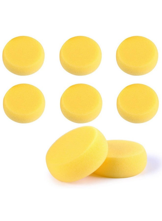 WAFJAMF 8 Pcs Round Painting Sponge 2.96Inch Yellow Artist Sponges Watercolors Sponges For Face Painting Art Crafts - Image 1