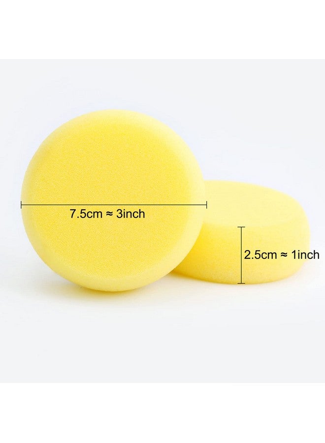 WAFJAMF 8 Pcs Round Painting Sponge 2.96Inch Yellow Artist Sponges Watercolors Sponges For Face Painting Art Crafts - Image 2