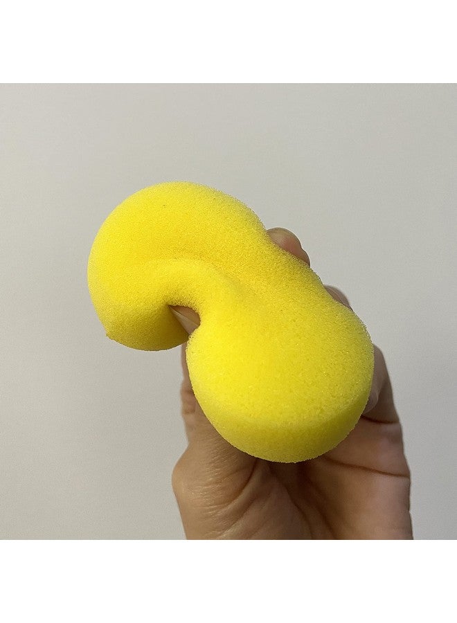 WAFJAMF 8 Pcs Round Painting Sponge 2.96Inch Yellow Artist Sponges Watercolors Sponges For Face Painting Art Crafts - Image 3