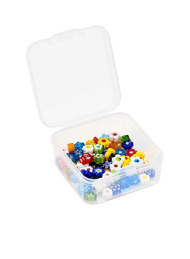 80 Piece Millefiori Lampwork Beads 5-6mm Floral Multi-Colored Flower Glass Flat Beads for Jewelry Necklace Bracelet Earrings DIY Making  - Image 2