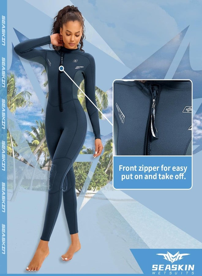Seaskin Wetsuits for Womens 2mm Front Zip Full Body Diving Suits - Image 4