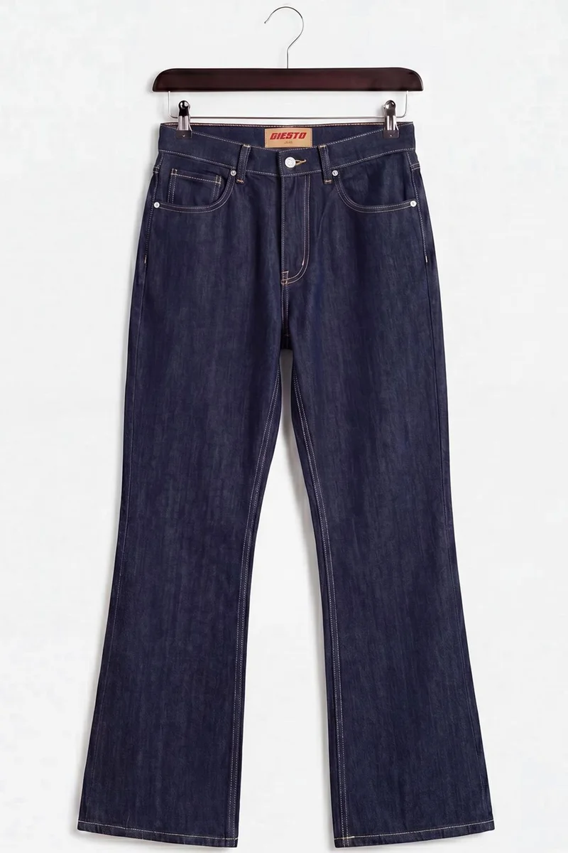 GIESTO Men's Mid-Waist Flare Leg Jeans